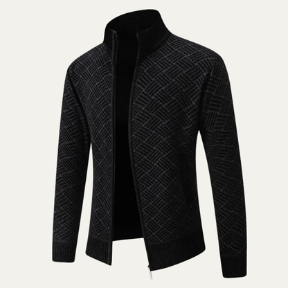 Cozy Mens Thick Fleece Lined Zip Up Cardigan