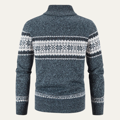 Cozy Men's Wool Blend Zipper Sweater Cardigan