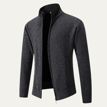 Cozy Mens Thick Fleece Lined Zip Up Cardigan