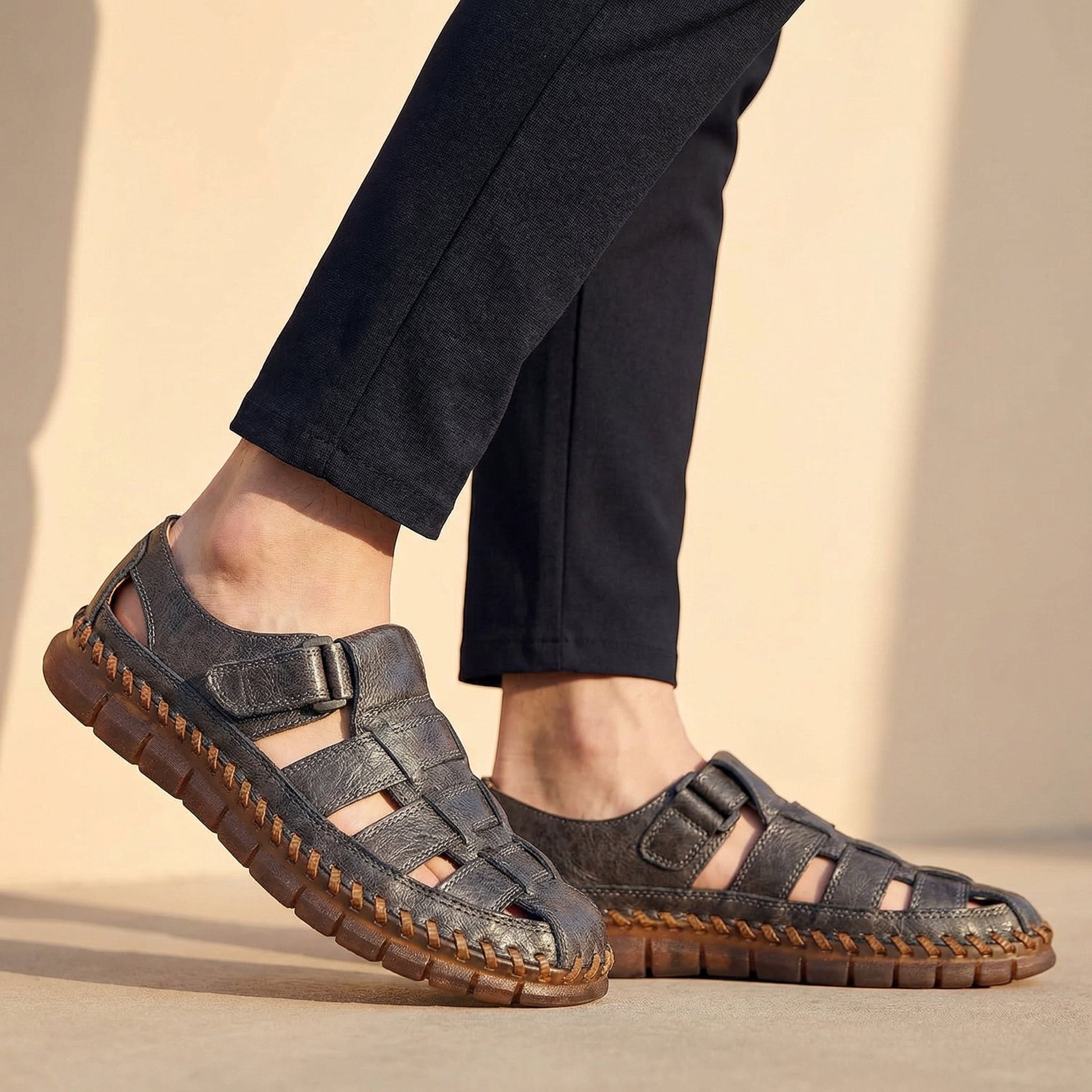 Comfortable Fisherman Sandals with Woven Upper and Adjustable Buckle - Nocini