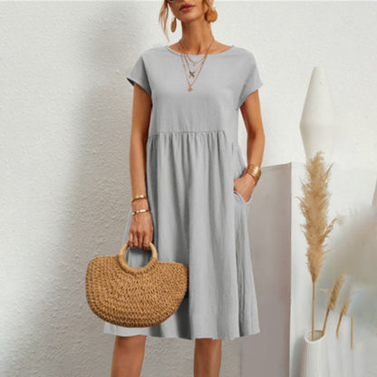 Relaxed Fit Women's Casual Short Sleeve Dress
