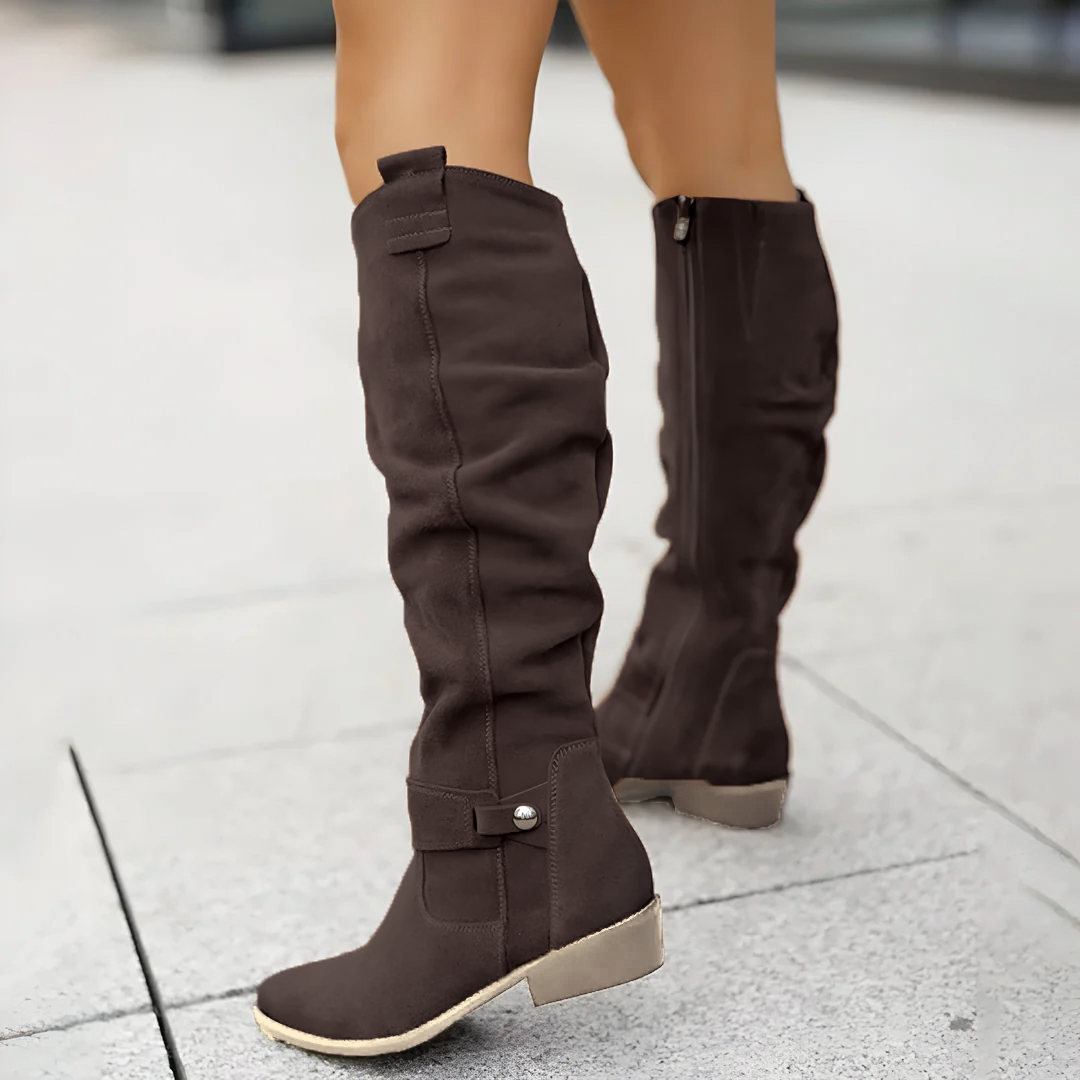 Fashionable Suede Mid Calf Boots for Women