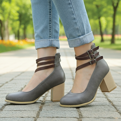 Low Block Heel Ankle Boots - Nocini