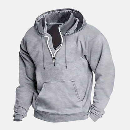 Casual Loose Fit Zip Up Hooded Sweatshirt