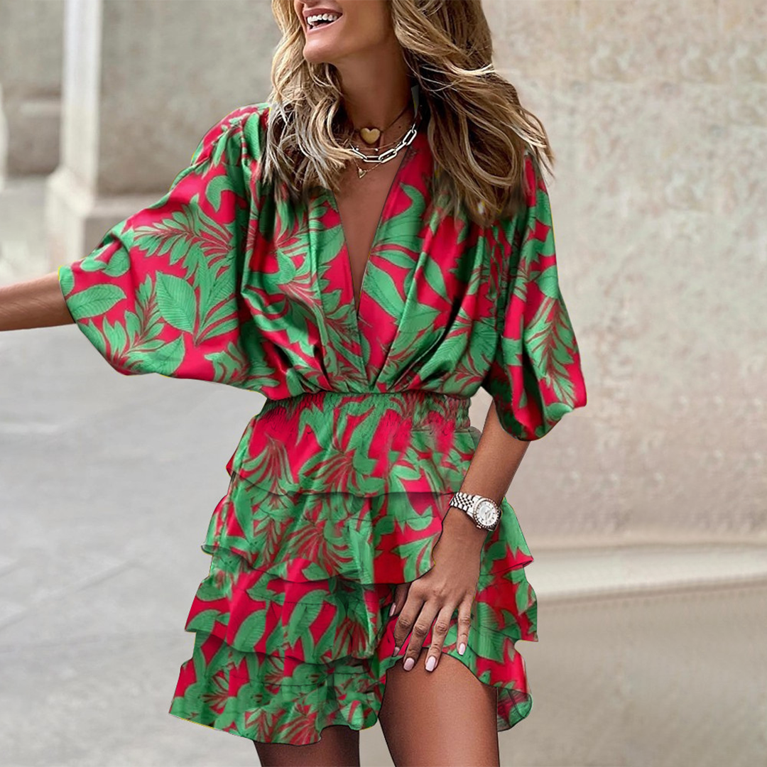 Sleeveless Geometric Print Mini Dress