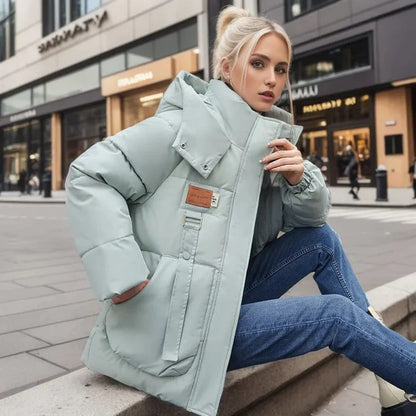 Warm Padded Parka Jacket with Hood