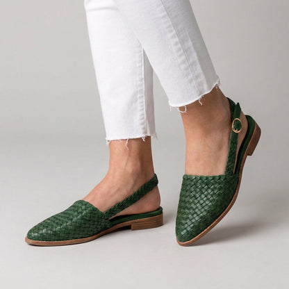 Elegant Woven Vegan Pointed Flat Shoes