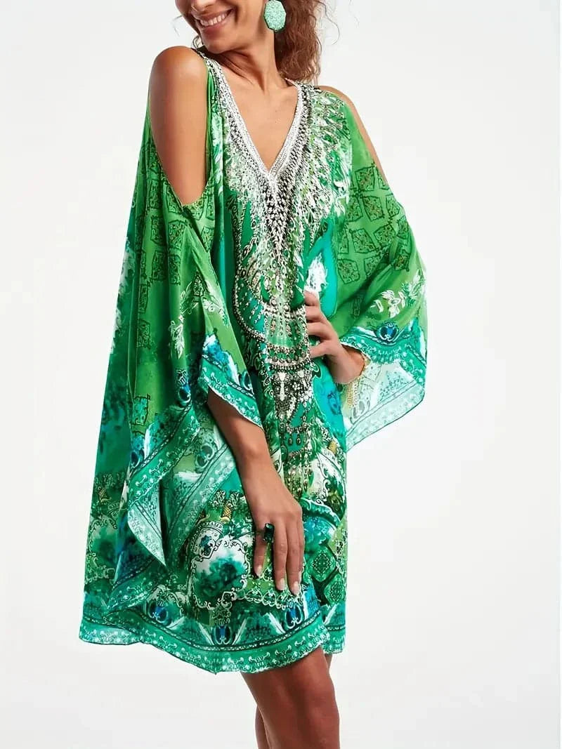 Flowy Embroidered Maxi Dress for Women - Nocini