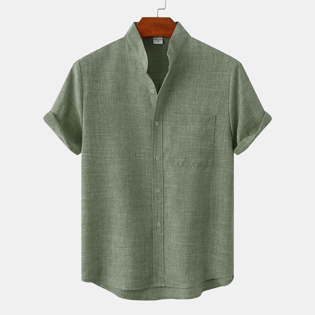 Casual Short Sleeve Mens Shirt with Pocket