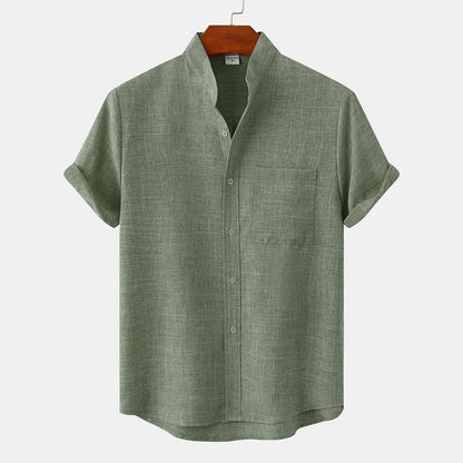 Casual Short Sleeve Mens Shirt with Pocket