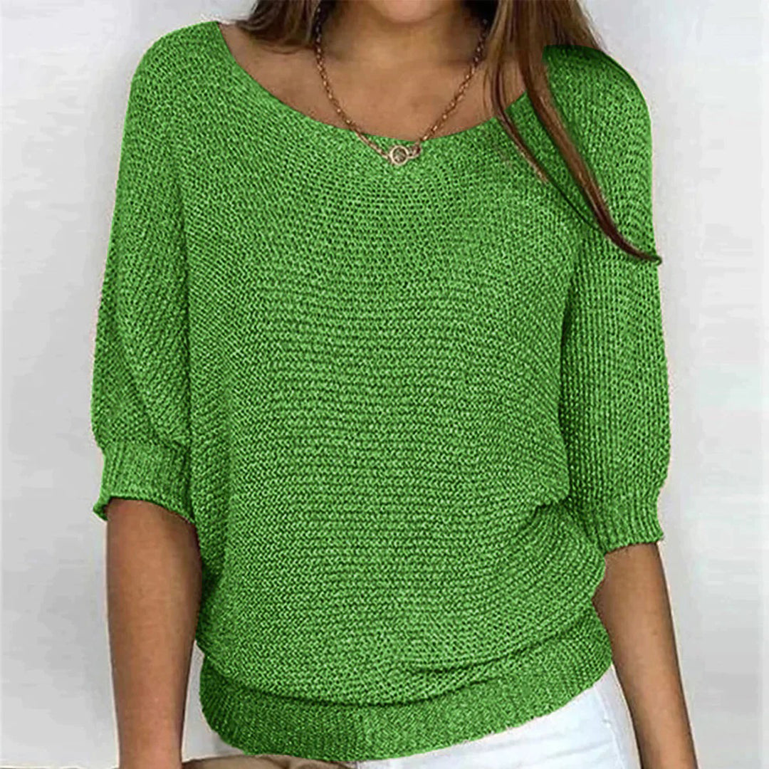 Casual Fit Soft Blouse | Scoop Neck, 3/4 Sleeve Top