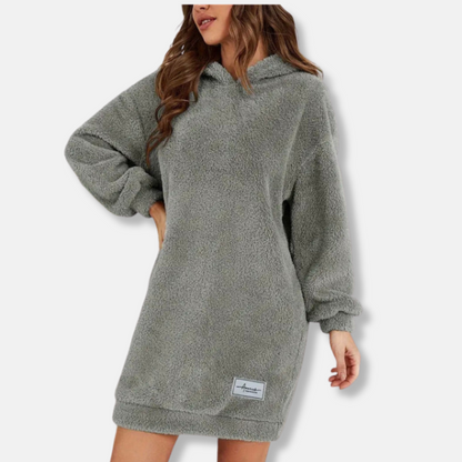 Cozy Women's Fleece Hooded Dress