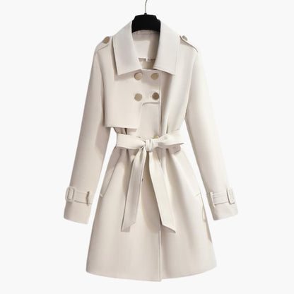 Classic Double Breasted Ladies Coat with Belt