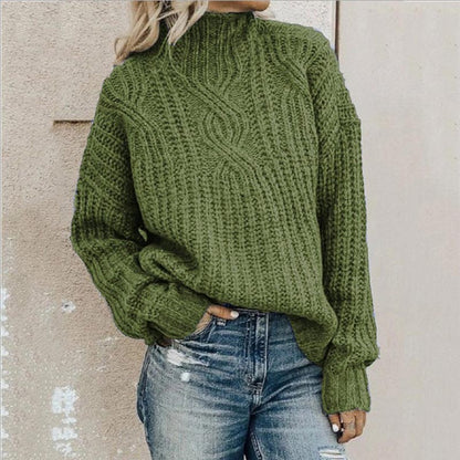 Soft Women's Cable Knit Crew Neck Sweater - Nocini
