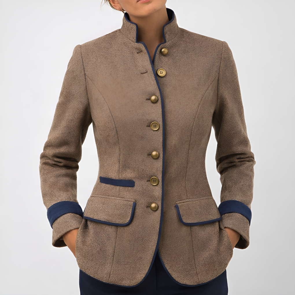 Classic Women's Coat in Solid Color - Olytrend
