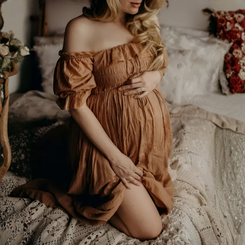 Comfortable Pregnancy Maxi Dress - Olytrend