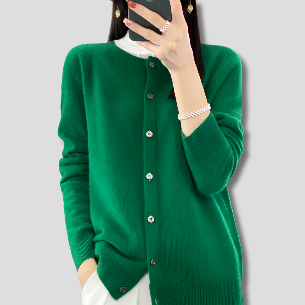 Ladies Classic Open Front Sweater
