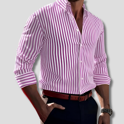 Classic Breton Style Cotton Shirt