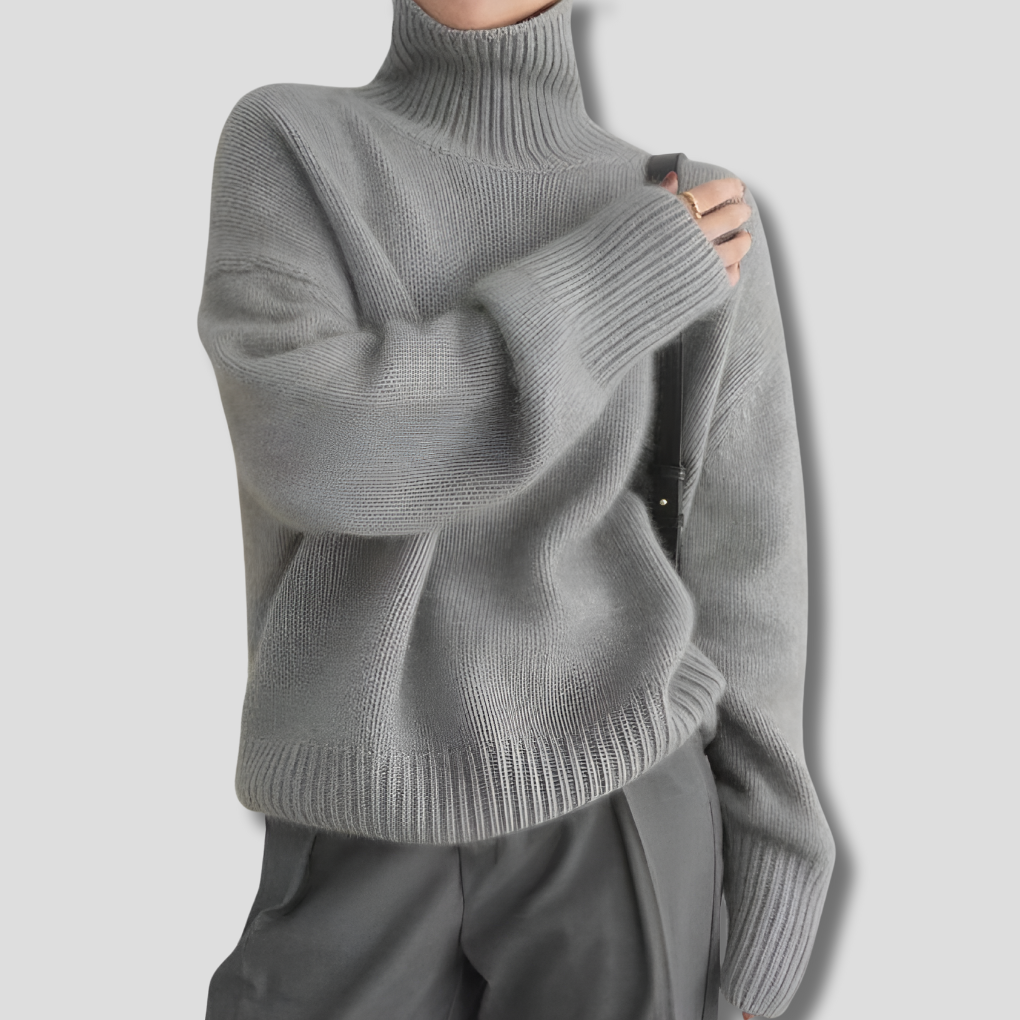 Warm Women's Chunky Wool Winter Sweater High Neck - Olytrend