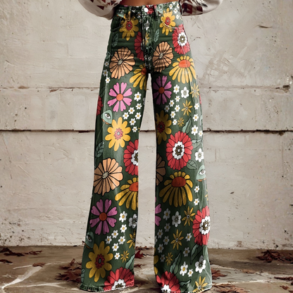 Ladies Elegant Trousers - Floral & Geometric Patterns