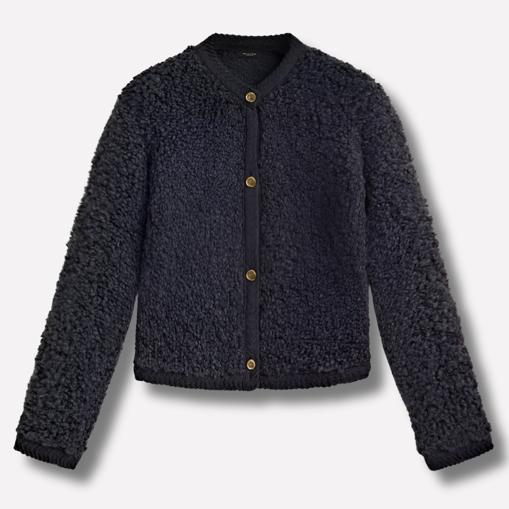 Cozy Women's Cardigan Sweater with Cable Knit Detail