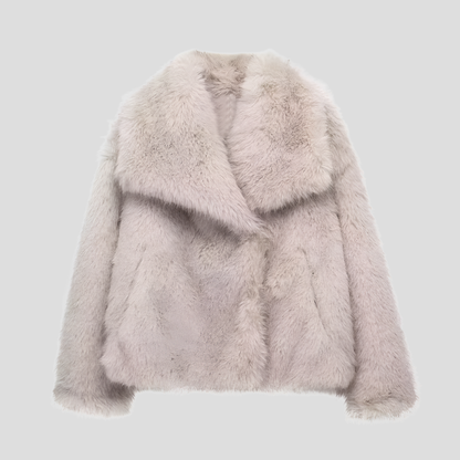 Luxury Synthetic Fur Coat - Olytrend