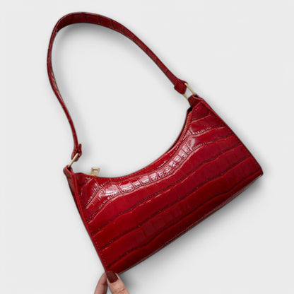 Shiny Faux Leather Shoulder Bag for Women