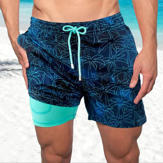 Quick Dry Swim Trunks with Liner - Nocini