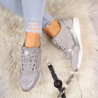 Glamorous Women's Glittery High Top Sneakers