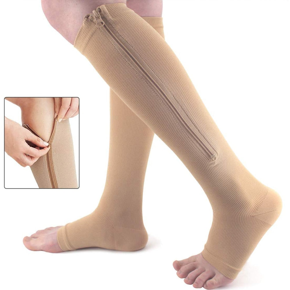 Soft Compression Stockings with Zipper - Olytrend