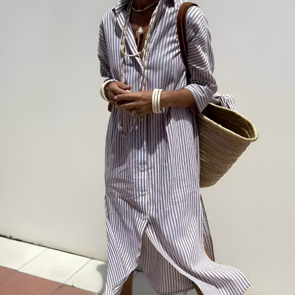 Ladies' Classic Crew Neck Shirt Dress