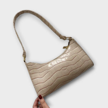 Shiny Faux Leather Shoulder Bag for Women