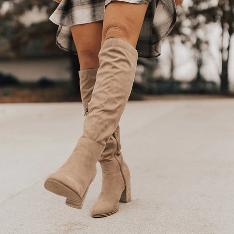 Luxury Suede Mid Calf Boots