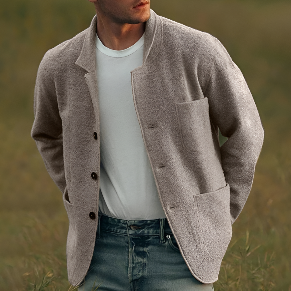 Relaxed Fit Plaid Jacket for Men - Olytrend