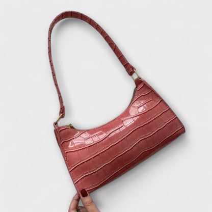 Glossy Faux Leather Handbag