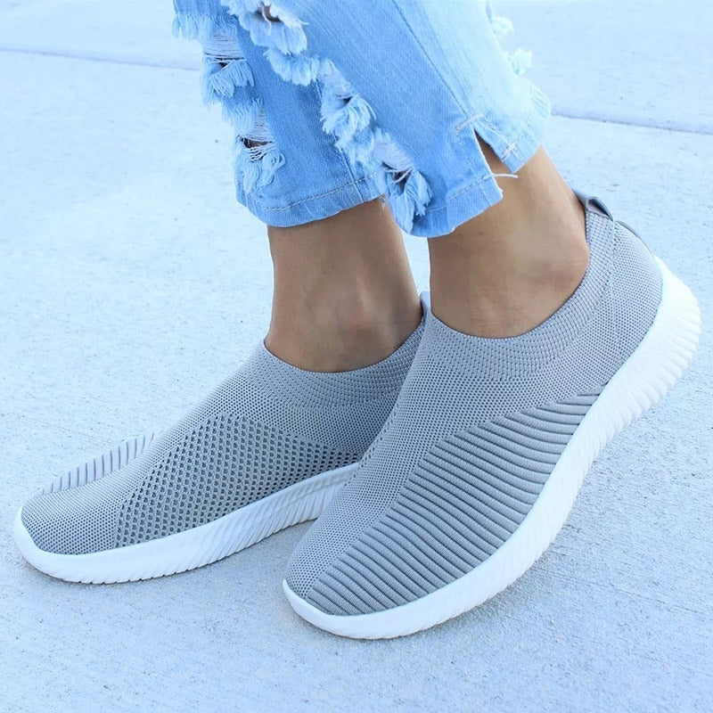 Women's Slip On Shoes - Soft Mesh - Lightweight Sneakers