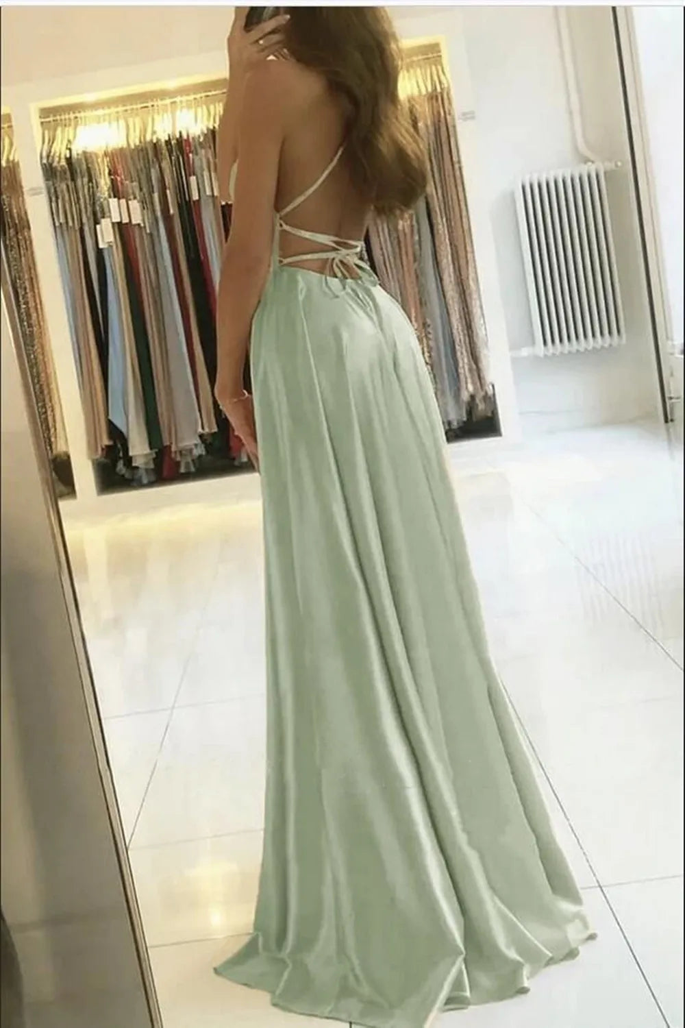 Elegant Pink Bridal Party Dress