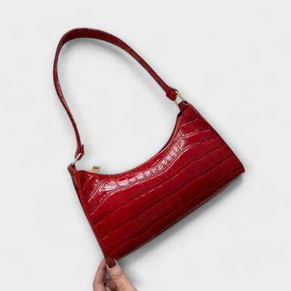 Glossy Faux Leather Handbag