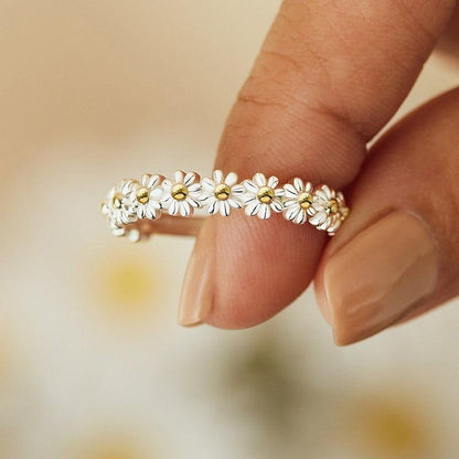 Flexible Sterling Floral Ring