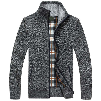 Cozy Mens Zip Up Crew Neck Sweater