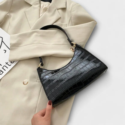 Glossy Faux Leather Handbag
