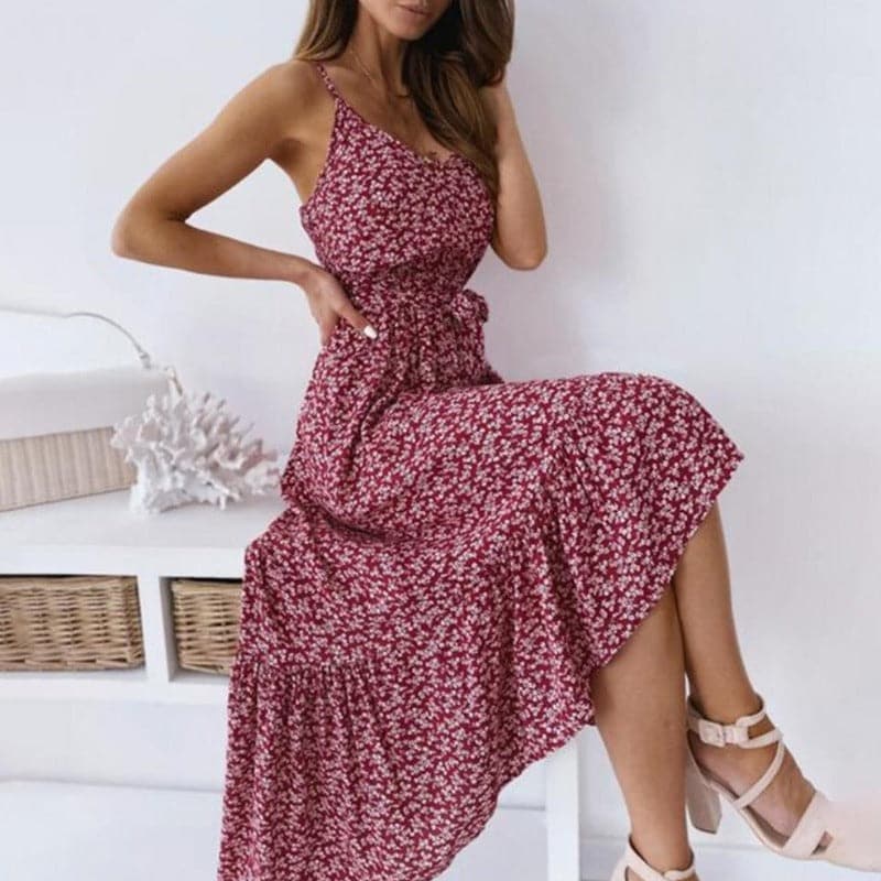 Elegant V-Neck Sundress with Slim Straps