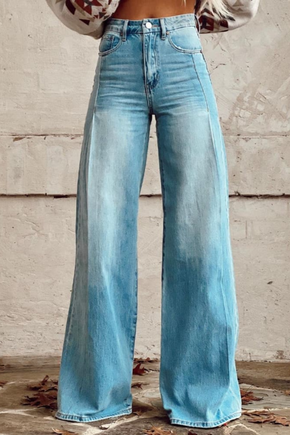 Trendy High Waist Flare Jeans - Nocini