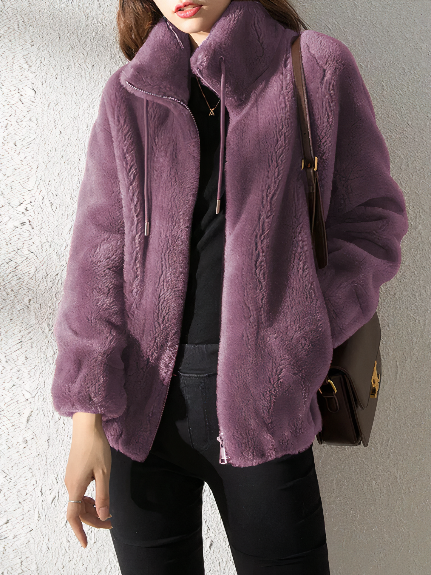 Cozy Women's Faux Fur Zip Jacket