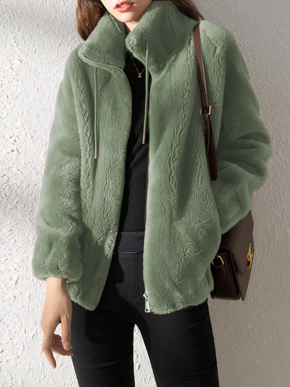 Cozy Women's Faux Fur Zip Jacket