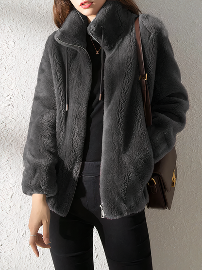 Cozy Women's Faux Fur Zip Jacket