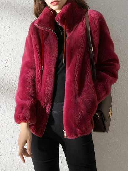 Cozy Women's Faux Fur Zip Jacket