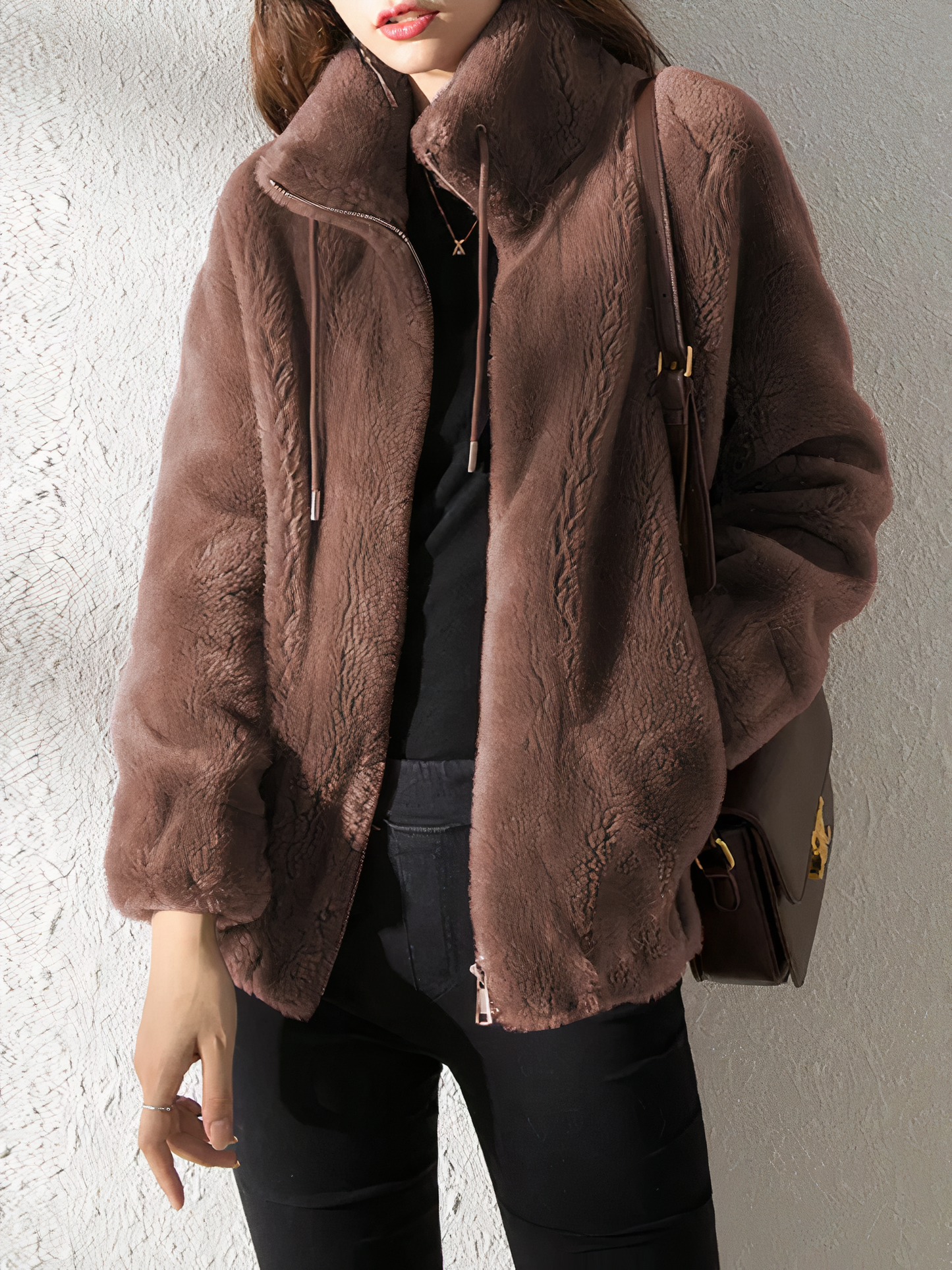 Cozy Women's Faux Fur Zip Jacket - Nocini