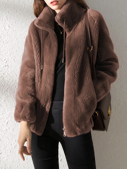 Cozy Women's Faux Fur Zip Jacket - Nocini