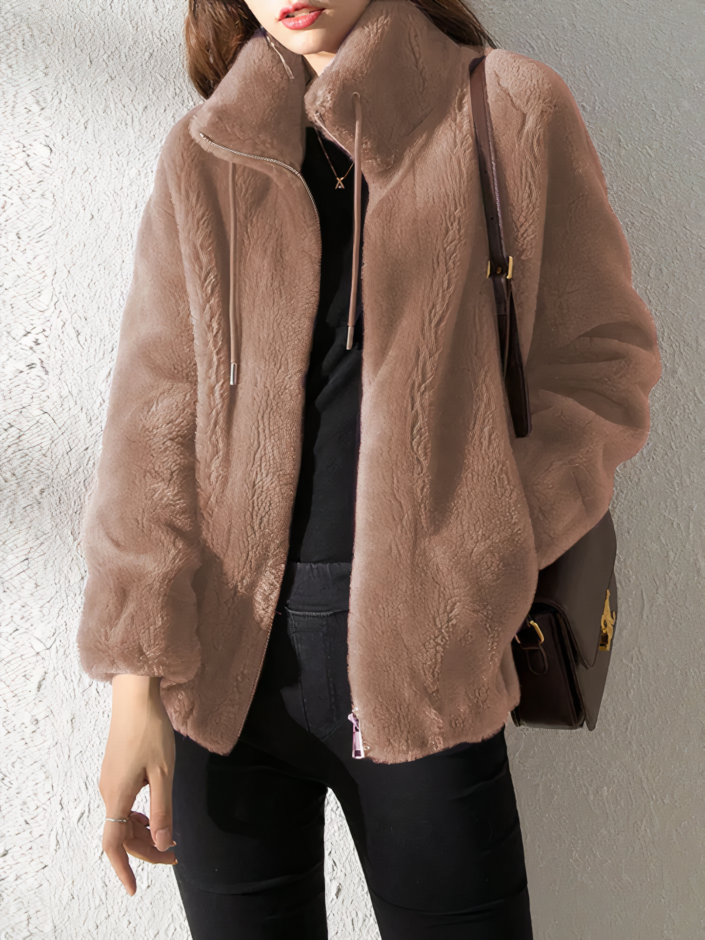 Cozy Women's Faux Fur Zip Jacket